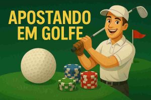 Jogador de golfe em ação com caddie observando